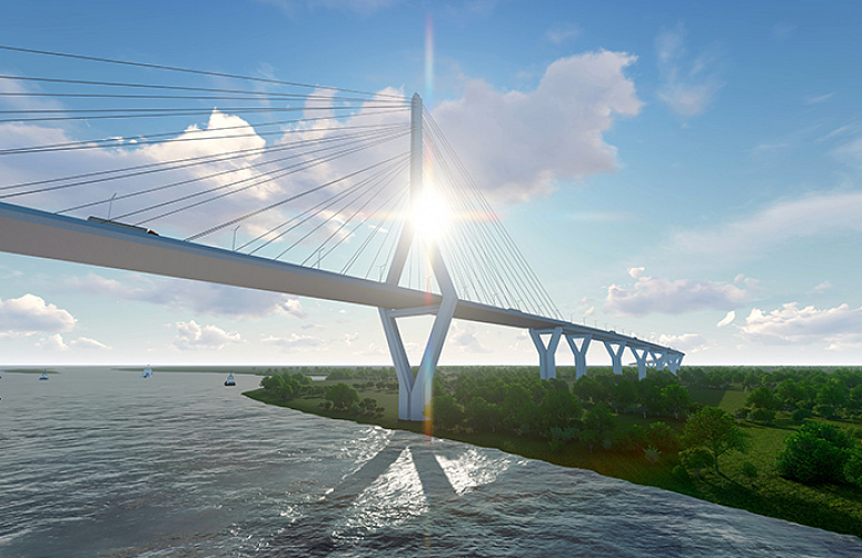 Bridge across the Kaliningrad Bay