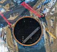 208 guide pipes installed in the central cofferdam of the Lena Bridge