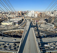 The drainage system near the right-bank interchange of the Fourth Bridge in Novosibirsk is operating normally